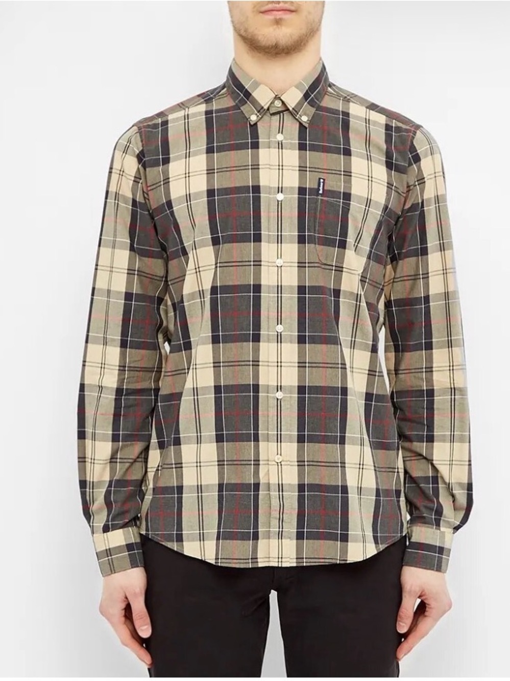 Barbour Sandwood Tartan Plaid Tailored Fit Button Down Shirt. Size S